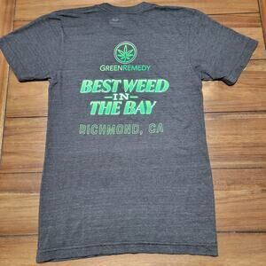 Green Remedy Black Tee "Best W33D In The Bay" - Size XS